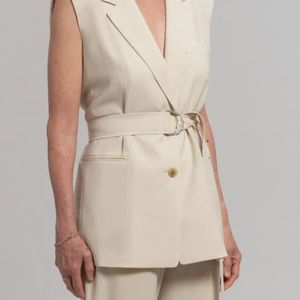 NWT The Frankie Shop HANI BELTED VEST - BEIGE XS/S